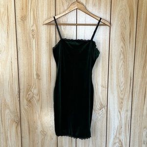 Green Velvet Pencil Dress